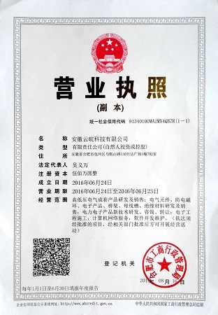 云皖科技營業執照副本